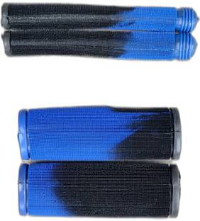 Elco Non-slip Handle Grips and Clutch Covers Black and Blue (Pack of 4) For Bikes Handle Bar Grip For Universal For Bike Universal For Bike