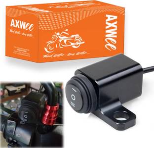 AXWee CNC Aluminum Rear-View Mirror Double Flashing Multi-Function Switch Handle Bar Grip For Universal For Bike Universal For Bike