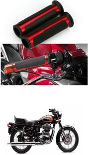 PRTEK 7/8 Handle Bar CNC Aluminum Rubber Handlebar Hand Grips 332 Handle Bar Grip For Royal Enfield 500