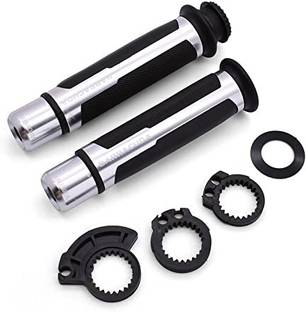 way2gmart Universal Barracuda grip Silver suitable for all bikes and scooty Handle Bar Grip For Universal For Bike Universal For Bike
