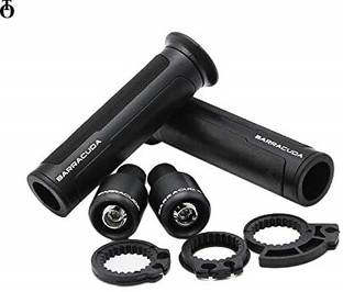 OBEROI'S TRADERS Barracuda Handle Grip with Metal Handlebar Ends with Aluminum Insert for Bikes Handle Bar Grip For Universal For Bike Universal For Bike