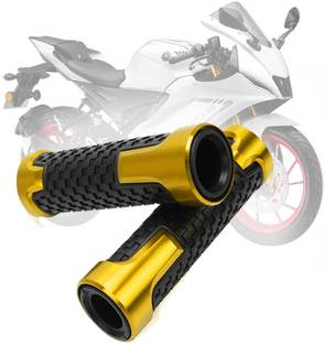 Vagary CNC Aluminum Alloy Motorcycle Handle Grips - 7/8" 22mm Rubber Handlebar Handle Bar Grip For BMW, Bajaj, Ducati, Honda, KTM, Kawasaki, Suzuki, Yamaha, TVS Universal For Bike