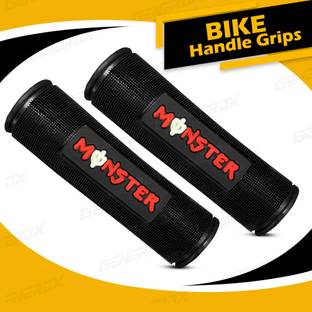 Generox Dot Patterned Non-slip Handle Grips Black and RED (Pack of 2) Handle Bar Grip For Universal For Bike Universal For Bike