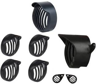 Pepstter Metal Headlight, Taillight, Indicators Grills Set Set of 8, Black Bike Headlight Grill