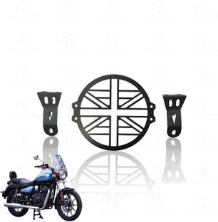 Moto Genius Front Headlight Grill Guard for Meteor | Durable Metal Protector | Plus Design Bike Headlight Grill
