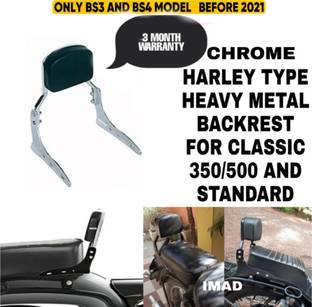 imad NEW HARLEY DESIGN CHROME BACKREST FOR ROYAL ENFILED Bike Headlight Grill