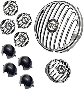 Golden Fox HeadLight Grill+Indicator Cap,Headlight Indicator Grill Metal for hunter 350 Bike Headlight Grill