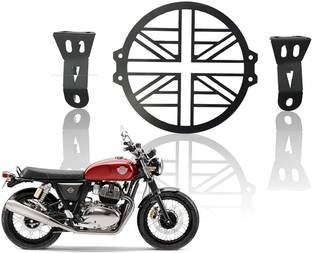 Moto Genius Front Headlight Grill Guard for RE Interceptor: Durable metal plus shape Bike Headlight Grill