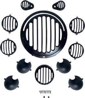EAZ Black Grill Set For RE Classic Reborn Complete Kit (Set of 12, Black) Bike Headlight Grill