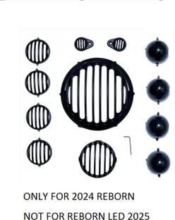 Adino NEW CLASSIC REBORN HEADLIGHT GRILL (CLASSIC REBORN BLACK ) Bike Headlight Grill