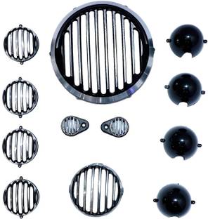 WHEETOYKART Silver Finish Headlight Grill Set of 12 | Fits Classic Reborn 350 Motorcycles Bike Headlight Grill