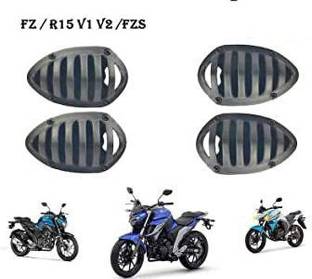 SHOWRIDE FZ R15 Black Cover Grill Indicator 01 Bike Headlight Grill (Black) Bike Headlight Grill