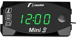 WildCard India Motorcycle Time Clock Thermometer Voltage Voltmeter Waterproof 6V-30V green Bike Headlight Mount