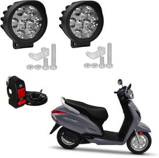 ROYAL AUTO MART Waterproof 9 Cap LED Fog Light with Switch for Bike & Scooty-L1_123 Headlight Motorbike LED for Honda (12 V, 15 W)