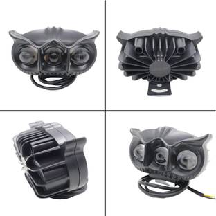 MEENDA LED Owl Fog Light Yellow/White 2 Colour Mode with Flashing Pattern Bike Headlight Mount