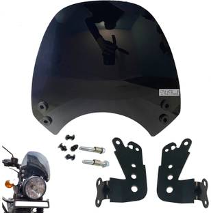 Dhe Best Windscreen Front Windshield Small Black For Royal Enfield Hunter350 Bike Headlight Visor