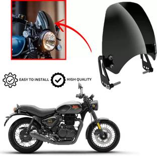 SRPHERE SRM9_RE Hunter 350 Unbreakable Headlight Glass Visor|Windshield Wind Deflector Bike Headlight Visor