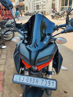 auto trends Stylish Bubble Visor 2.0 For Yamaha MT15, Black Bike Headlight Visor