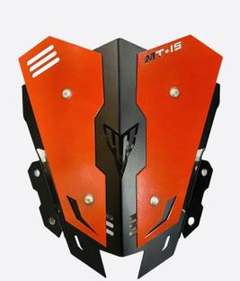 RA ACCESSORIES MT 15 Metal Visor | Metal Visor Glass for MT 15 - Made with mild Steel (Red) Bike Windshield