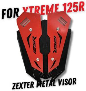 PHANTOM Premium Heavy Metal Visor for Hero Xtreme 125R Windshield (RED) Bike Headlight Visor
