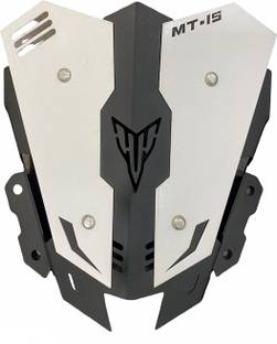 DAZZRIDE Premium Quality Metal Visor For Yamaha MT-15 Bike Windshield (White) Bike Headlight Visor