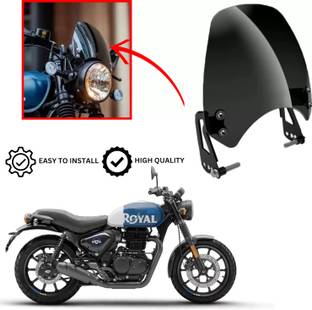 SRPHERE SRM6_RE Hunter 350 Unbreakable Headlight Glass Visor|Windshield Wind Deflector Bike Headlight Visor