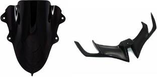 acube mart R15 v3 Double Bubble Visor black + r15 v3 winglet black Bike Headlight Visor
