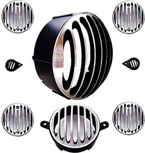 Bike auto accessories Metal Grill Chorme Set Headlight for Bullet Classic BS-4, BS-5, BS-6 Model Bike Headlight Grill