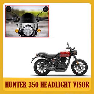DAZZRIDE Best RE Hunter 350 Unbreakable Headlight Chrome Visor Windshield Wind Deflector Bike Headlight Visor