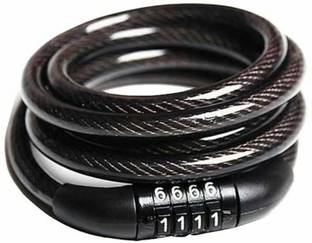 Ubee Cable lock v4.2 latest Helmet 4 Letters Number Lock Multi Purpose Key Chain/Combination Coiled Steel Cable/Lock Accessories (BLACK) Cable Lock