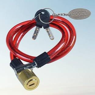 Foora Red Brass Cable lock for bikes, helmet, bicycle Brass Cable Lock Red Cable Lock