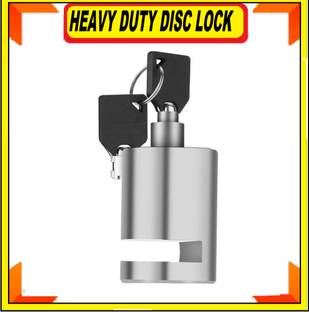 HALLOWS Heavy Duty Stainless Steel Chrome Security Anti-Theft Lock for Motorcycle Heavy Stainless Steel Disc Break Security Lock Disc Lock