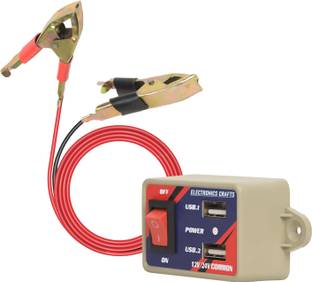 Electronics Crafts DC MOBILE CHARGER 2 USB PORT 3.2 A Bike Mobile Charger