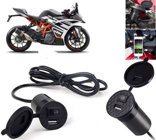 AUTO PEARL USB Mobile Charger For Bikes, Silicon Cover & On/Off Switch for RC 390 BS6 1.5 A Bike Mobile Charger