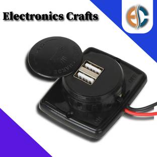Electronics Crafts 12 24 volt dc mobile fast Charger with 2 usb 3.4 A Bike Mobile Charger