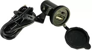 Autofasters USB Button Charger For Motorbikes Bike Mobile Holder