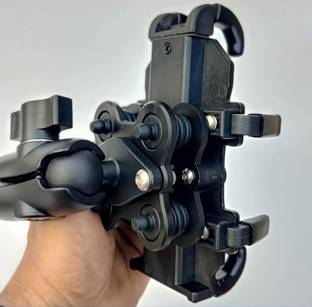 FKU 2025 Bike Rider Shockproof Motorcycle Phone Holder, GPS Bracket Clip, 360° View, Bike Mobile Holder