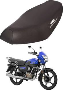 KSHEERI Radeon Bike Removable & Washable PU Leather Waterproof Seat Cover Single Bike Seat Cover For TVS NA