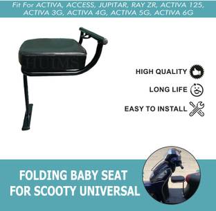 SHOWRIDE Univarsal Folding Baby Seat Comapatible for All Scootys Single Bike Seat Cover For Honda, TVS, Suzuki Access, Access 125, Activa 6G, Jupiter