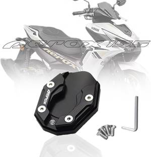 Moto Genius Aerox 155 Aluminium Side Stand Extender - CNC Base Plate for Stability - Black Bike Side Stand