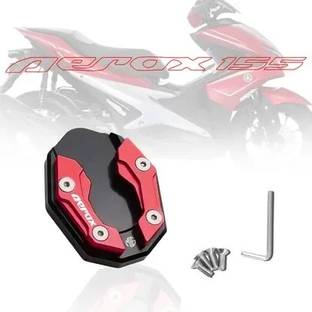 Moto Genius Aerox 155 Aluminium Side Stand Extender - CNC Base Plate for Stability (Red) Bike Side Stand