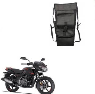 ASESOMECREATION TCP Plain Black Tank Cover Plain-10 Strap Bajaj Pulsar Bike Tank Cover