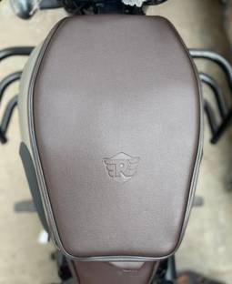 TRENDZ REXINE WORK ROYAL ENFIRLD TANK COVER BROWN FOR CLASSIC350/500 ELECTRA STANDARD Strap, Gas Cap Ring-lock Royal Enfield Classic 350, Classic 500, Electra, Classic Chrome, Classic Desert Storm Bike Tank Cover