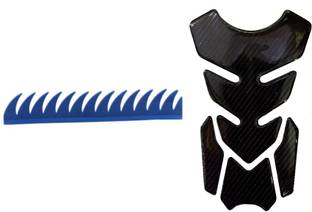 acube mart Tank Pad 7D 7DCF-1 stickers + Helmet Accessory Spikes sticker blue sticker Bike Tank Pad