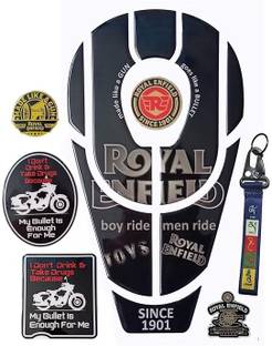 A1GRAPHIX 3D Emboss Tool Box & Battery Box+Keyring Cover Compatible with Classic 350, Bike Tank Pad