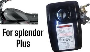 Anaisha Enterprises Tank plate with lock for splender plus bike(black colour) Bike Tank Pad