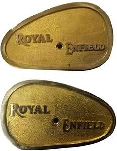 Golden Fox Brass Pair Tank/Knee Pad Badge Emblem Decal for RE Bike Tank Pad