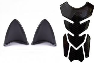 acube mart Tank Pad 7D 7DCF-1 stickers +Helmet Cat Ear Spike Self-adhesive for helmet Black Bike Tank Pad