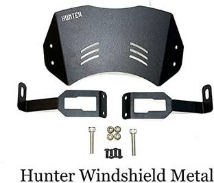 road religion Cosmo Black Metal Windshield for Hunter 350 Bike Windshield