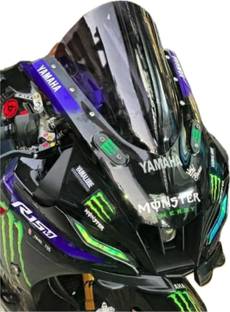 HARP MODZ Yamaha R15 V4 M Indonesian Bubble Visor Black Colour Bike Windshield